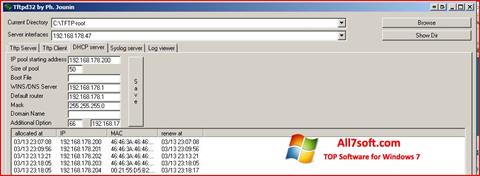 Ekrano kopija Tftpd32 Windows 7