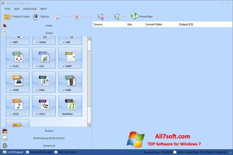 Ekrano kopija Format Factory Windows 7